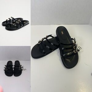 NWT Zara Buckle Flat Sandals New